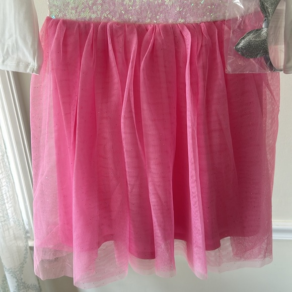 Pinky Los Angeles pink and white unicorn dress Size 7. NWT. - Picture 4 of 7